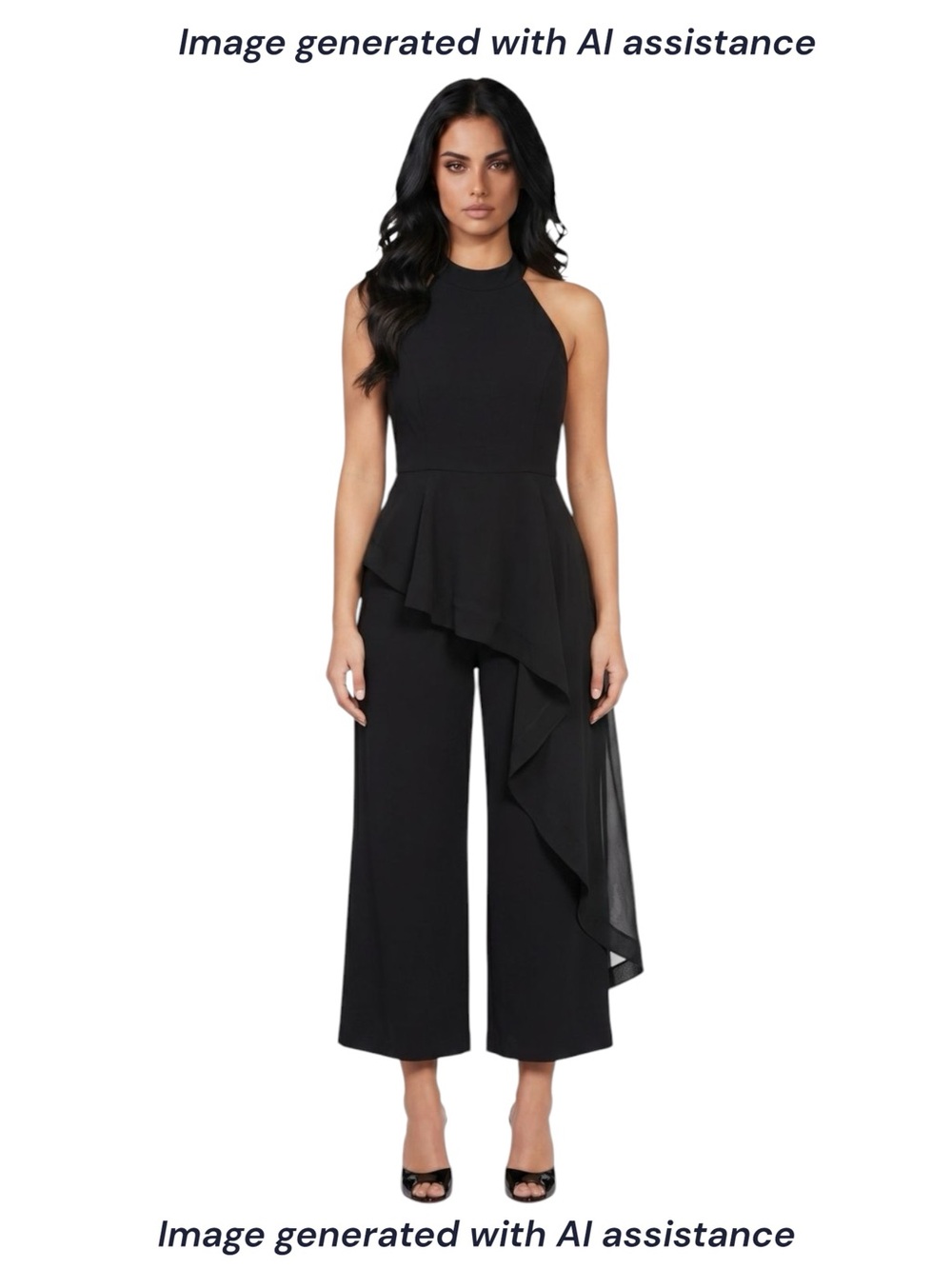 City Chic size 18 black Class Halter Jumpsuit
